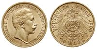 20 marek 1908/A, Berlin, złoto 7.96 g, bardzo ła