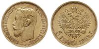 5 rubli 1899 ФЗ, Petersburg, złoto 4.30 g, Bitki