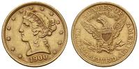 5 dolarów 1900, Filadelfia, złoto 8.35 g