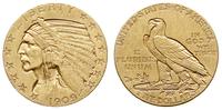 5 dolarów 1909/D, Denver, złoto 8.38 g, bardzo ł