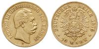 10 marek 1876 / H, Darmstadt, złoto 3.93 g, J. 2