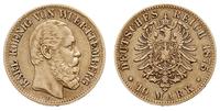 10 marek 1875 / F, Stuttgart, złoto 3.93 g, J. 2
