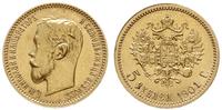 5 rubli 1901/ФЗ, Petersburg, złoto 4.31 g, Kazak