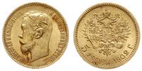5 rubli 1902/AP, Petersburg, złoto 4.31 g, Kazak