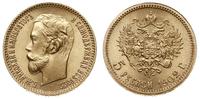5 rubli 1902/AP, Petersburg, złoto 4.30 g, wyśmi