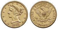 5 dolarów 1887/S, San Francisco, złoto 8.37 g