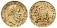 20 marek 1872 / F, Stuttgart, złoto 7.92 g, J. 2