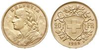 20 franków 1908, Berno, złoto 6.45g