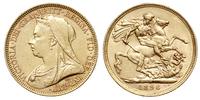 1 funt 1896/M, Melbourne, złoto 7.96g