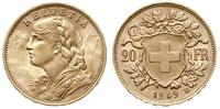 20 franków 1949/B, Berno, złoto 6.44g
