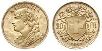 20 franków 1947/B, Berno, złoto 6.45g