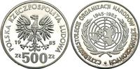 500 złotych 1985, Warszawa, 40 lat ONZ, srebro, 