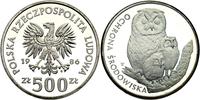 500 złotych 1986, Warszawa, Sowy, srebro, moneta