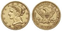 5 dolarów 1880, Filadelfia, złoto 8.34 g
