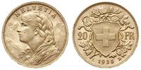 20 franków 1935/L-B, Berno, złoto 6.46 g