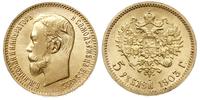 5 rubli 1903/AP, Petersburg, złoto 4.30 g, wyśmi