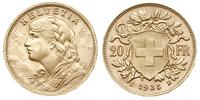 20 franków 1935/L-B, Berno, Au 6.45, piękne