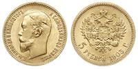 5 rubli 1903/АP, Petersburg, złoto 4.31 g, Kazak