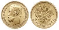 5 rubli 1902/AP, Petersburg, złoto 4.30 g, piękn