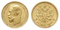5 rubli 1903/AP, Petersburg, złoto 4.29 g, Kazak