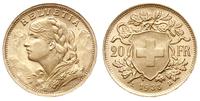 20 franków 1935/L-B, Berno, złoto 6.45g, piękne,