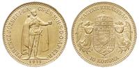 10 koron 1911 KB, Kremnica, złoto 3.38 g, Fr. 25