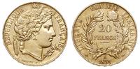 20 franków 1851/A, Paryż, złoto 6.41 g, Gadoury 