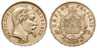 20 franków 1867/A, Paryż, złoto 6.43 g, Gadoury 