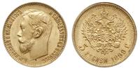 5 rubli 1899/ФЗ, Petersburg, złoto 4.30 g, Kazak