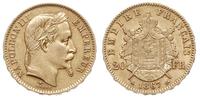 20 franków 1867/A, Paryż, złoto 6.43g, Friedberg