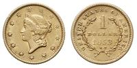 1 dolar 1853, złoto 1.66 g