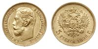 5 rubli 1898/AГ, Petersburg, złoto 4.29 g, Bitki