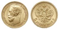 5 rubli 1902/АР, Petersburg, złoto 4.30 g, Bitki