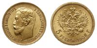 5 rubli 1902 AP, Petersburg, złoto 4.29 g, wyśmi