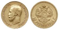 10 rubli 1901/ФЗ, Petersburg, złoto 8.59 g, Bitk