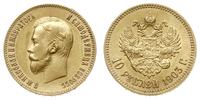 10 rubli 1903/АР, Petersburg, złoto 8.59 g, Bitk