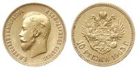 10 rubli 1903/AP, Petersburg, złoto 8.61 g, Kaza