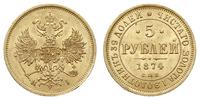 5 rubli 1874 СПБ-НI, Petersburg, złoto 6.51 g, B