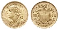 20 franków 1947/B, Berno, złoto 6.44 g, wyśmieni