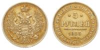 5 rubli 1853/AГ, Petersburg, złoto 6.50 g, Bitki