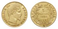 5 franków 1860, Paryż, złoto 1.60 g