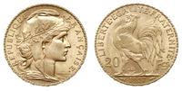 20 franków 1907, Paryż, złoto 6.46 g, wyśmienite