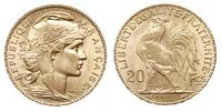 20 franków 1908, Paryż, złoto 6.44 g, wyśmienite