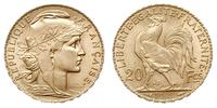 20 franków 1909, Paryż, złoto 6.44 g, wyśmienite