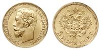 5 rubli 1902/AP, Petersburg, złoto 4.30 g, bardz