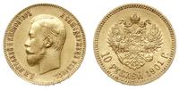 10 rubli 1901/ФЗ, Petersburg, złoto 8.58 g, Bitk