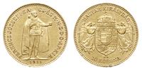 10 koron 1911 KB, Kremnica, złoto 3.39 g, Fr. 25