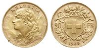 20 franków 1935 L-B, Berno, złoto 6.44 g, delika
