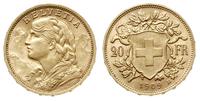 20 franków 1909/B, Berno, złoto 6.45 g, Fr. 499