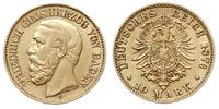 10 marek 1876/G, Karlsruhe, złoto 3.96 g, Jaeger
